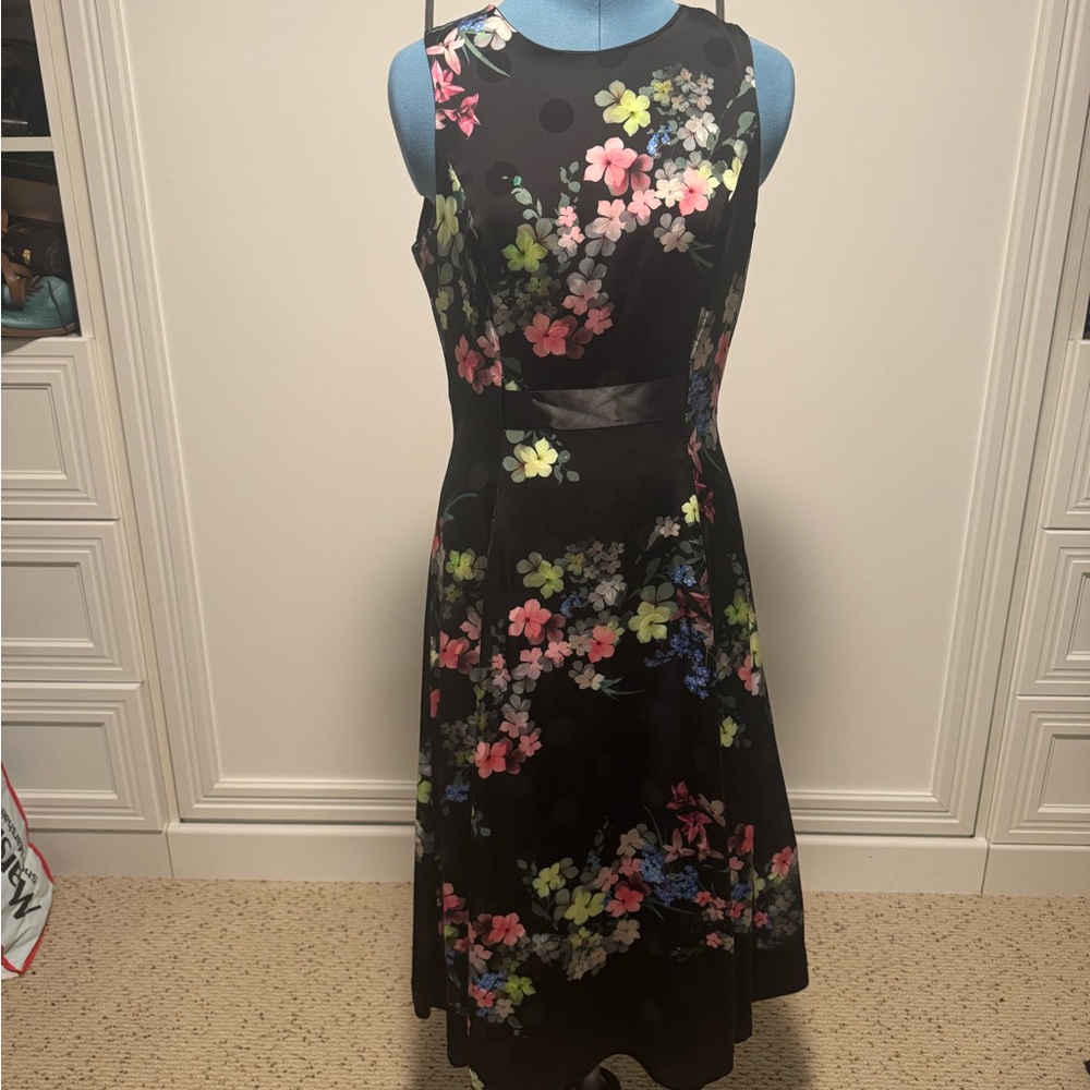 Ted Baker Black Dress with Gold Logo Tag